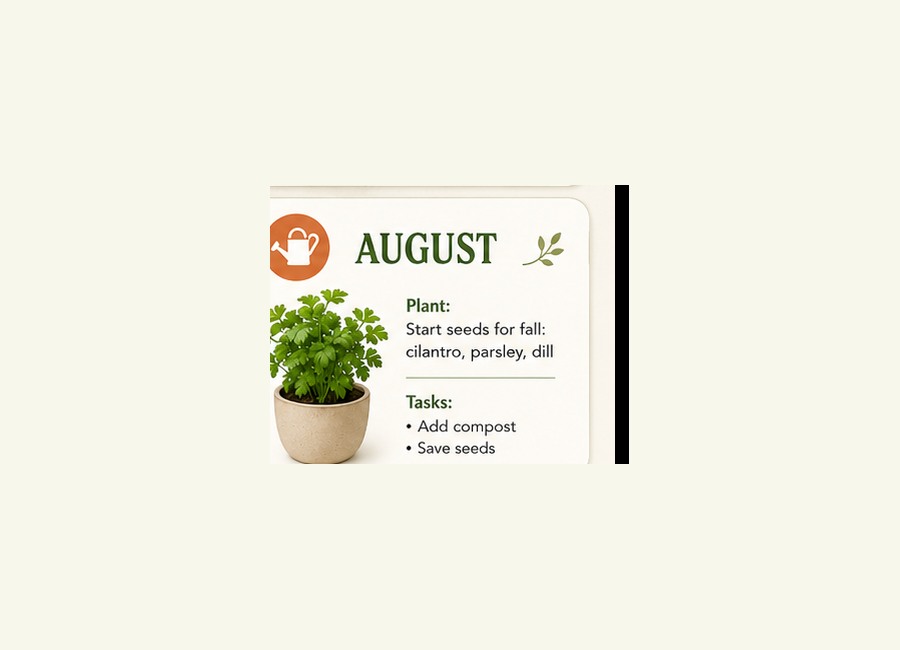 AtHomeGrower calendar card for August