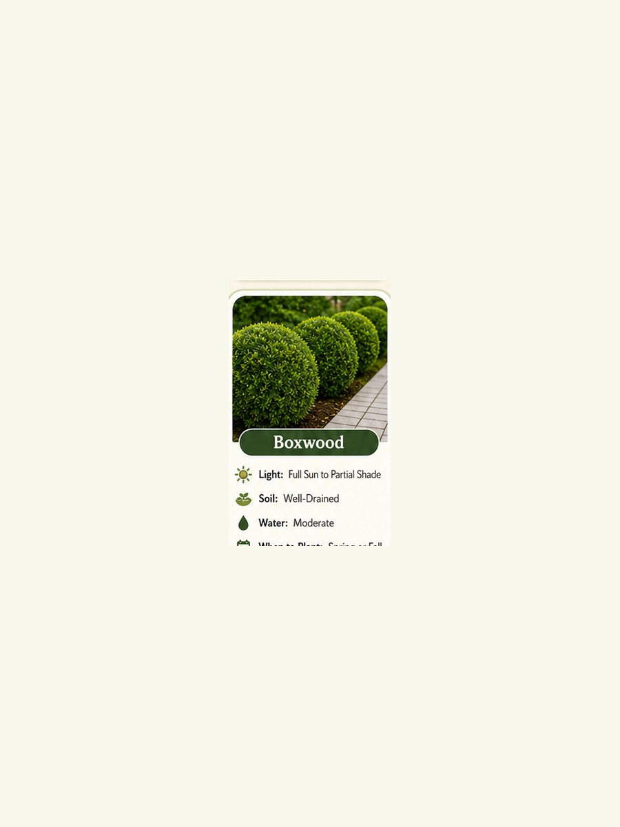 AtHomeGrower card for Boxwood
