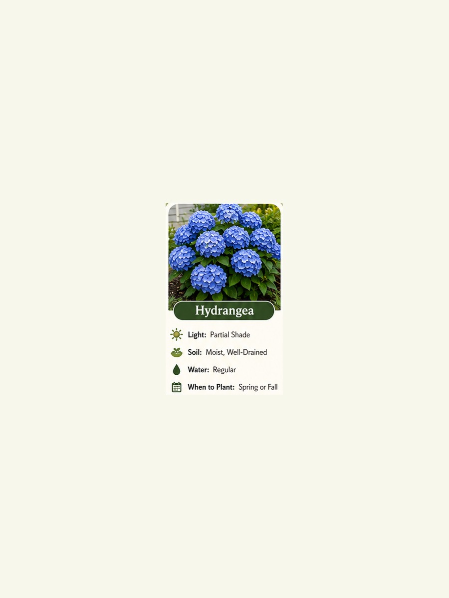 AtHomeGrower card for Hydrangea