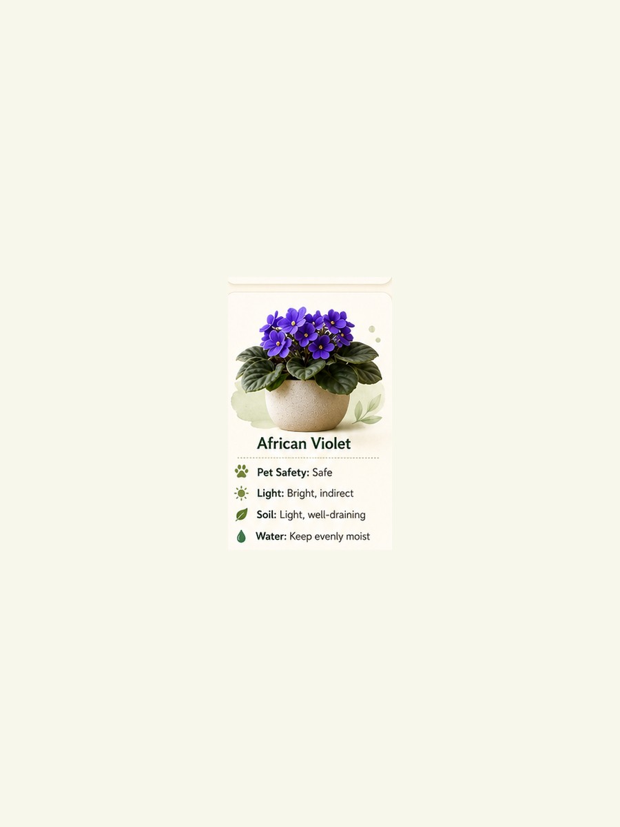 AtHomeGrower card for African Violet