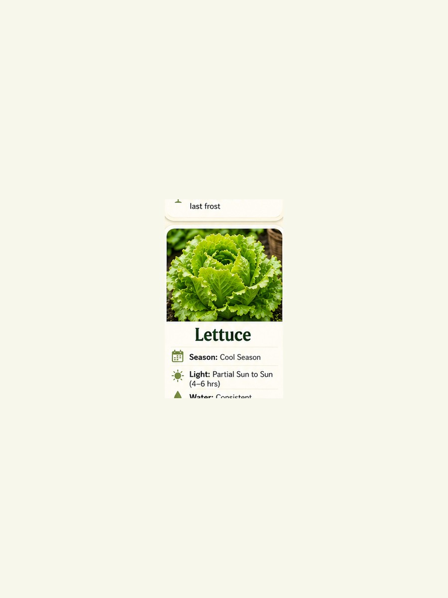 AtHomeGrower card for Lettuce