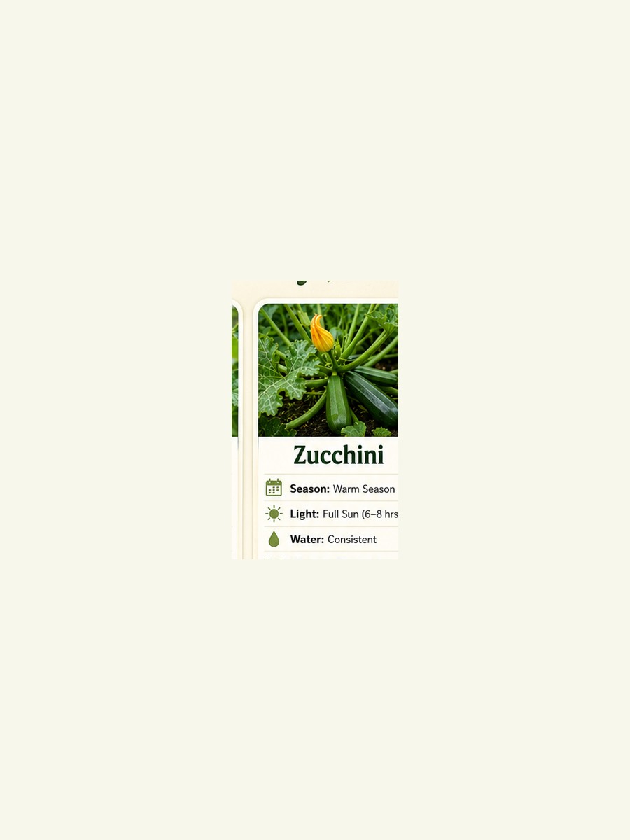 AtHomeGrower card for Zucchini