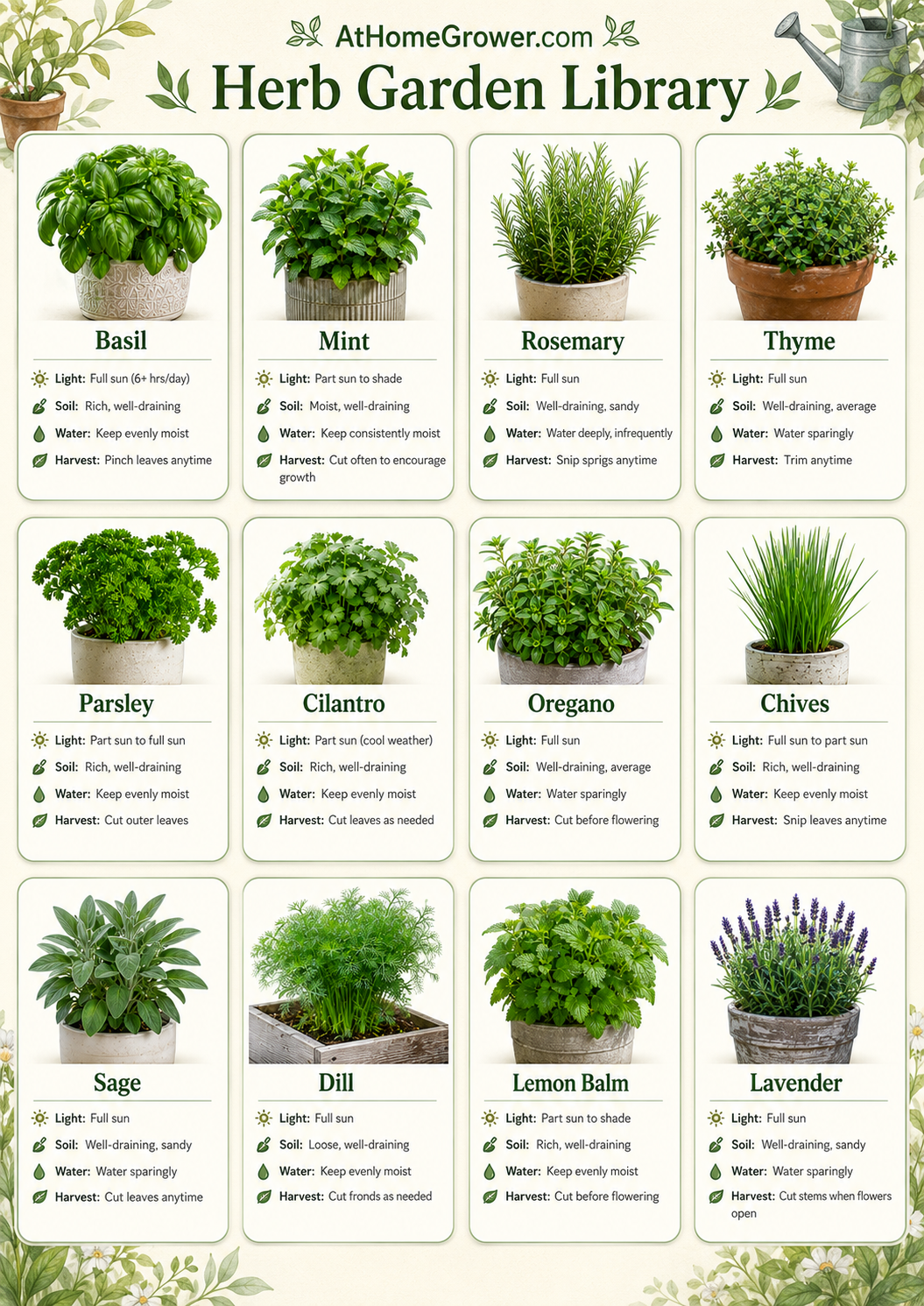 Herb Garden Library full mosaic guide