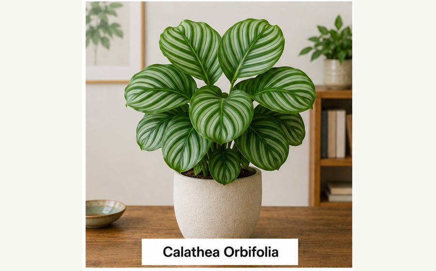 Generated photo-style card for Calathea orbifolia