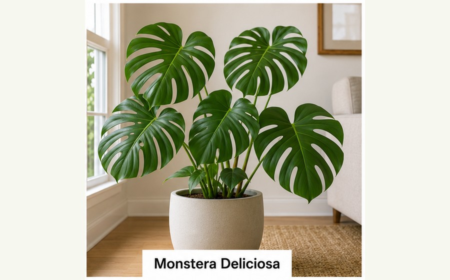 Generated photo-style card for Monstera deliciosa