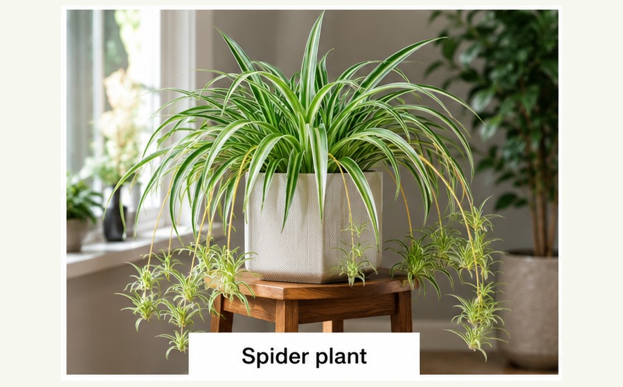 Generated photo-style card for Spider plant
