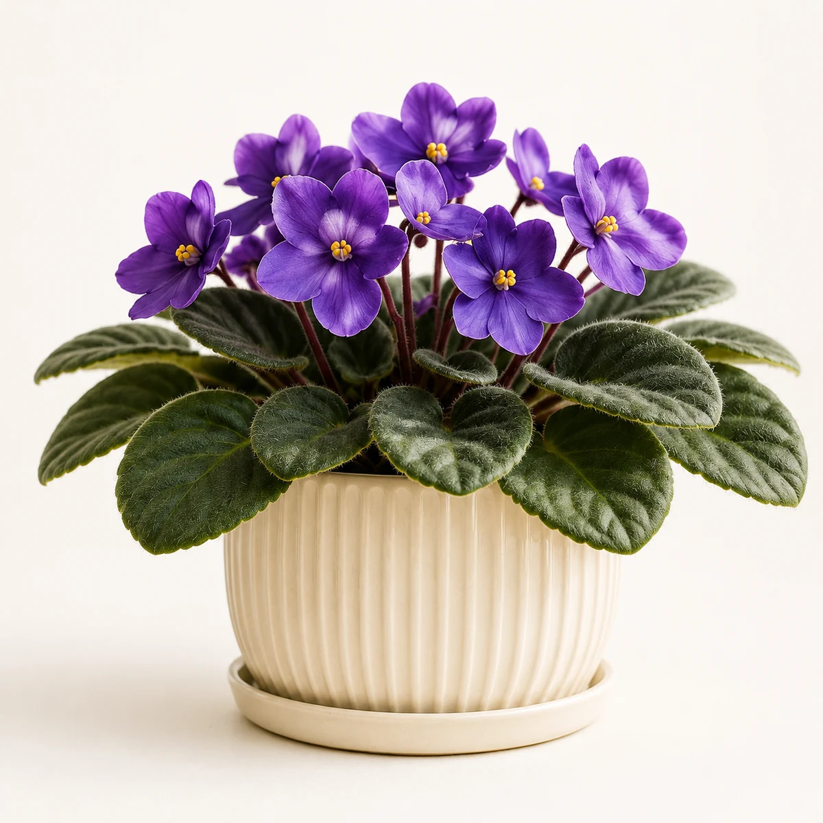 African Violet pet-friendly plant in a simple pot