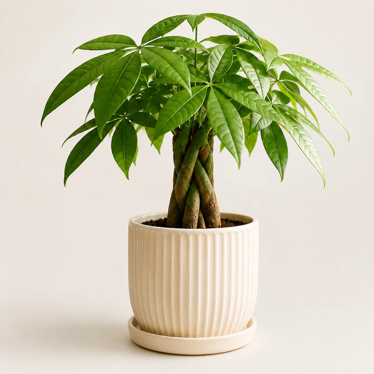 Money Tree pet-friendly plant in a simple pot