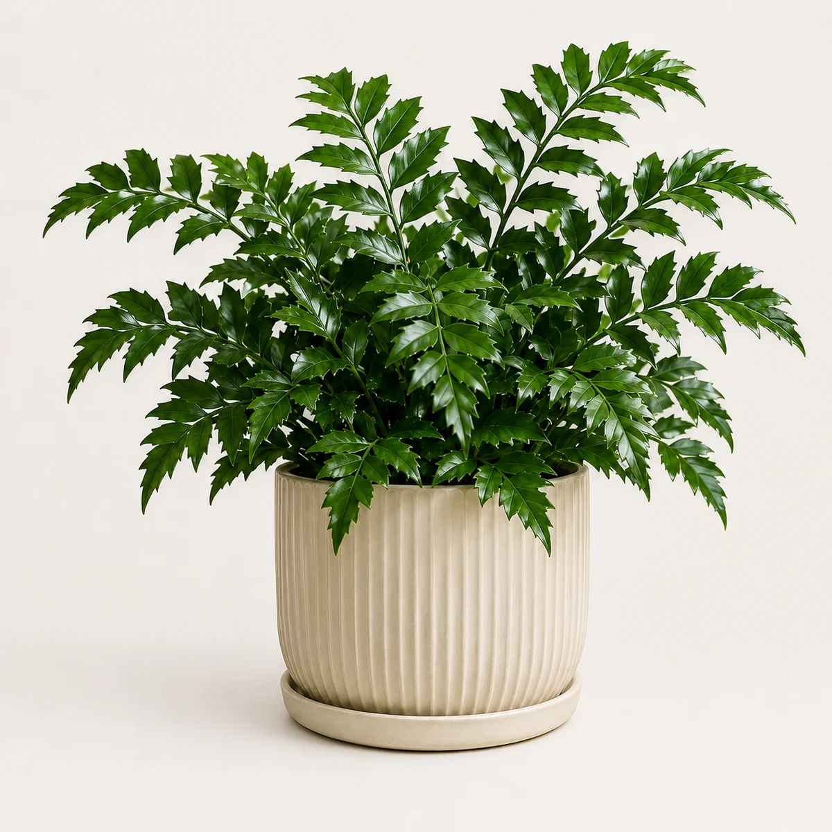 Japanese Holly Fern pet-friendly plant in a simple pot