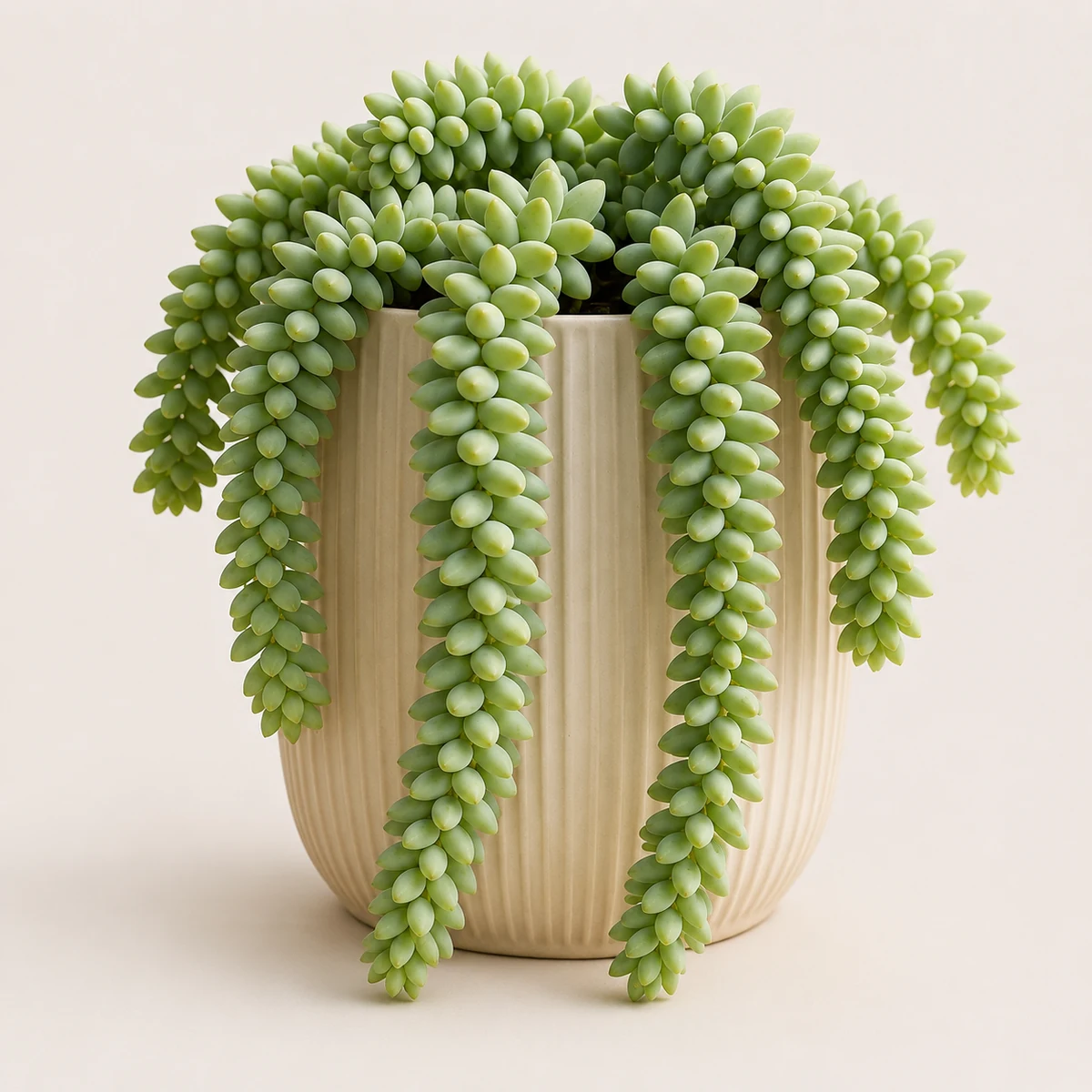Burroâ€™s Tail pet-friendly plant in a simple pot