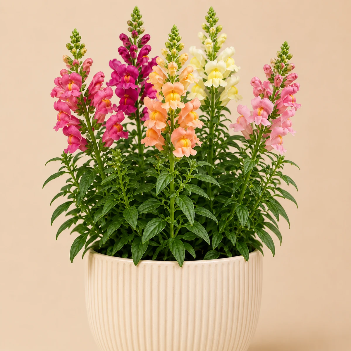 Garden Snapdragon pet-friendly plant in a simple pot