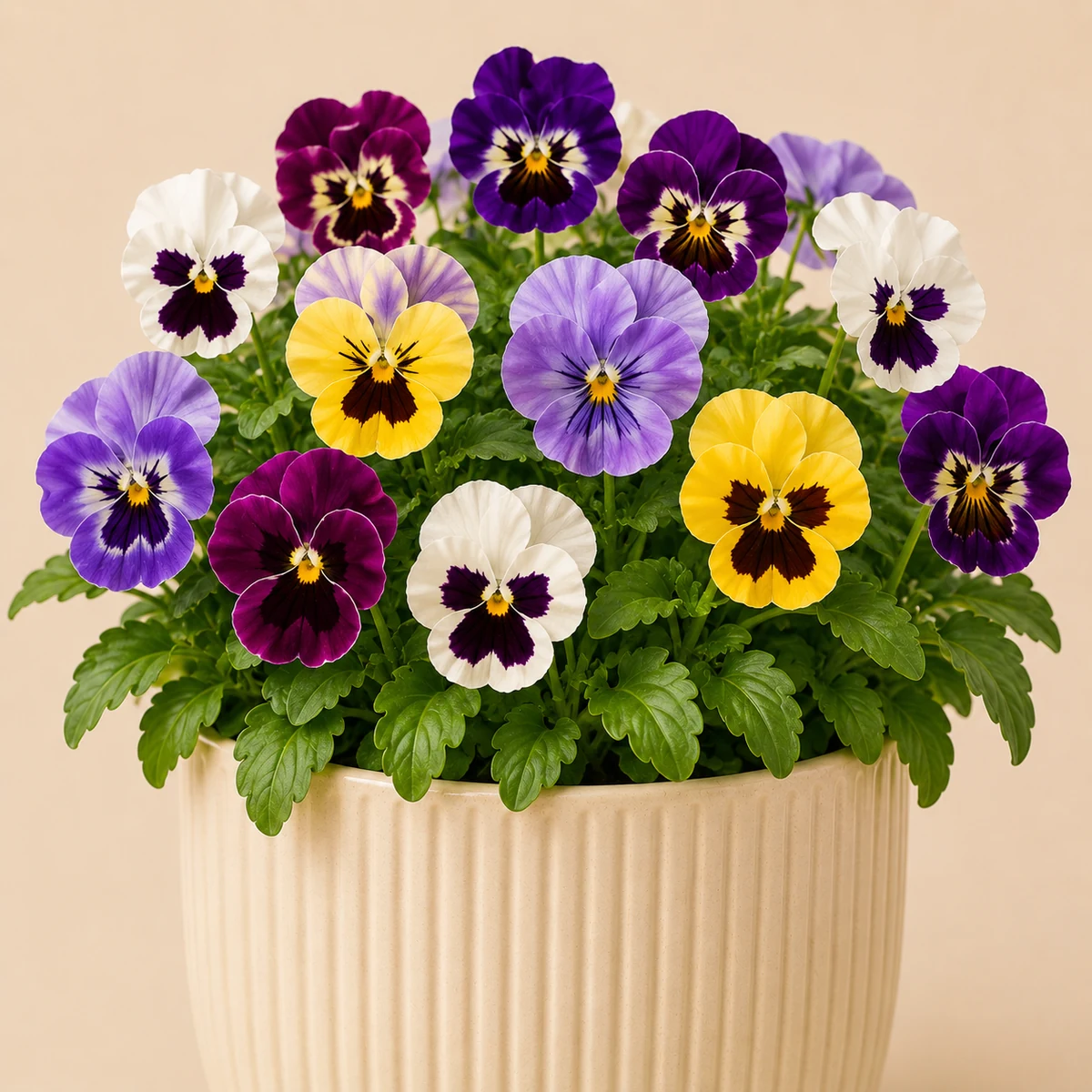 Pansy pet-friendly plant in a simple pot