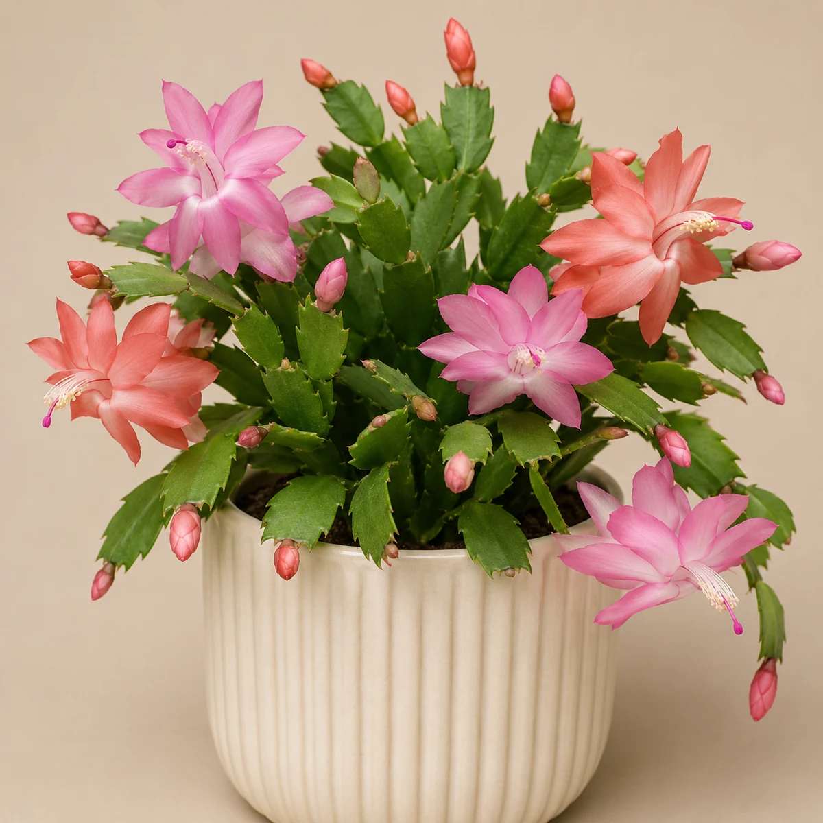 Easter Cactus pet-friendly plant in a simple pot
