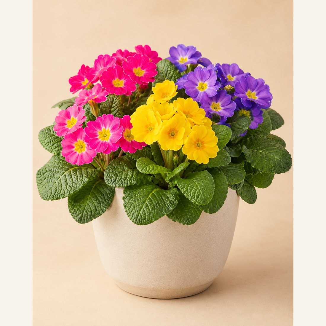 Primrose not-pet-friendly houseplant in a simple pot